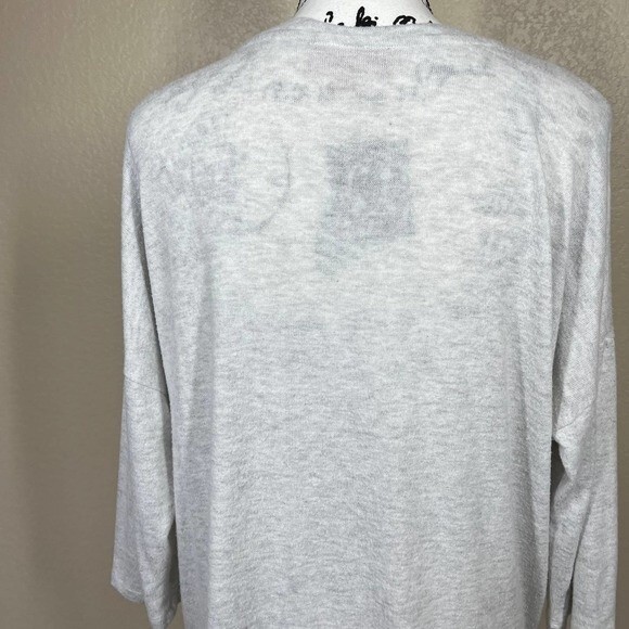 Philosophy ivory sweater 3/4 sleeve relax fit V neckline size L boho soft girl - Picture 12 of 15